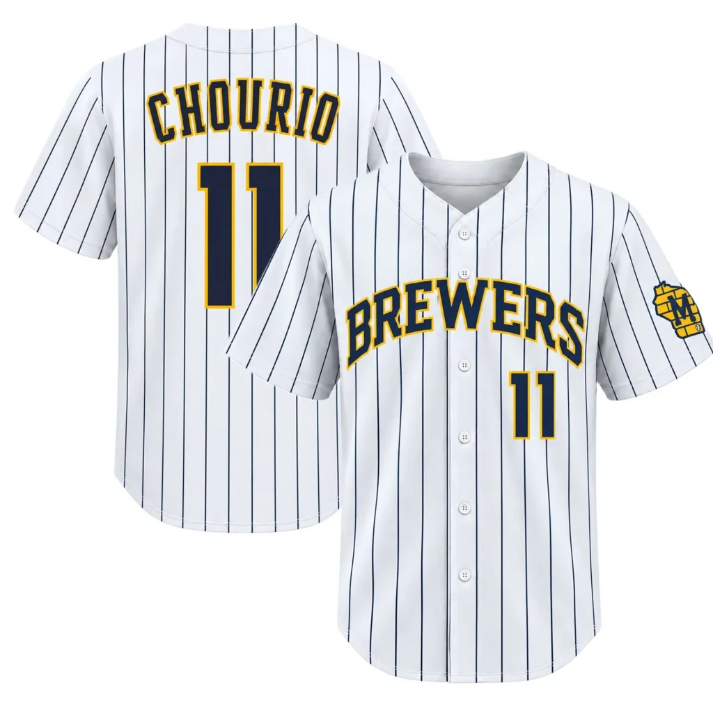 Milwaukee Brewers Jackson Chourio White Home Jersey – Custom Name & Number Edition