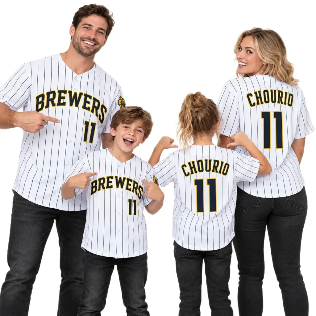 Milwaukee Brewers Jackson Chourio White Home Jersey – Custom Name & Number Edition