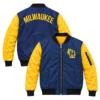 Milwaukee Brewers Navy Jacket – front back view