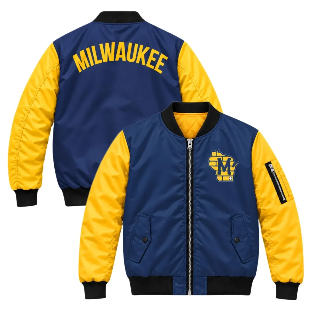 Milwaukee Brewers Navy Jacket – Fan Bomber Jacket