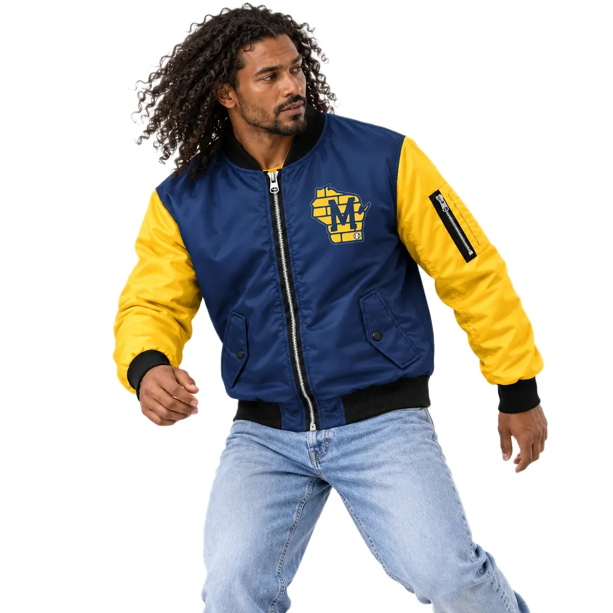 Milwaukee Brewers Navy Jacket – model view