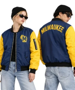 Milwaukee Brewers Navy Jacket – alternate view 2