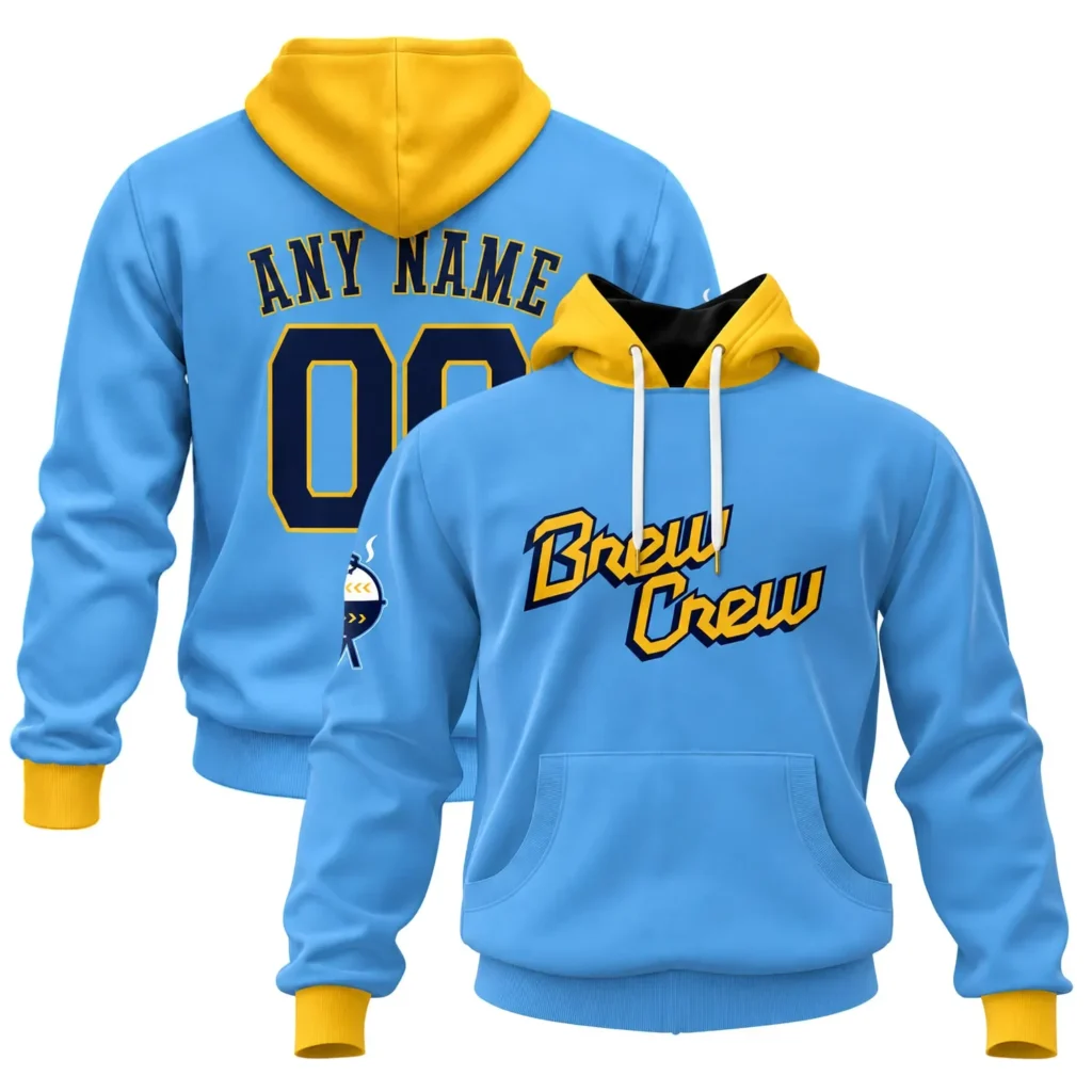 Milwaukee Brewers Powder Blue Custom Hoodie – Game Day Pullover
