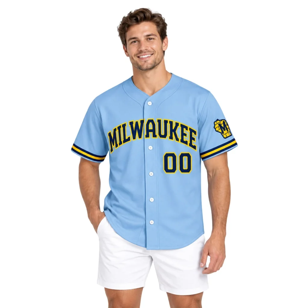 Milwaukee Brewers Powder Blue Custom Jersey – Stadium Ready Fan Style