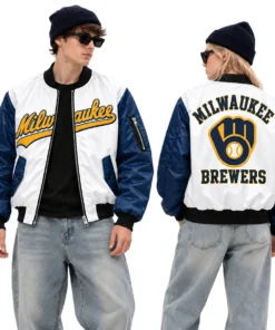 Milwaukee Brewers White Bomber Jacket – alternate view 2