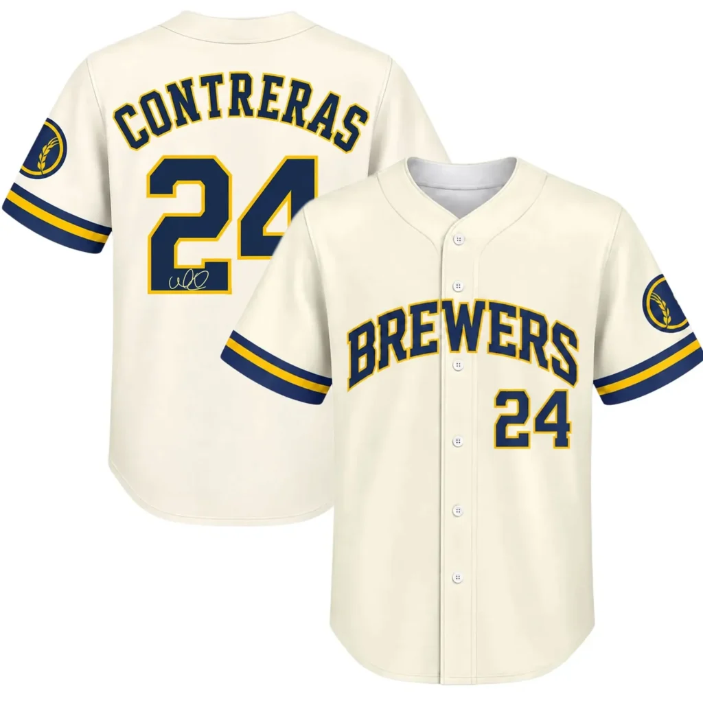Milwaukee Brewers William Contreras Cream Jersey – Home Crowd Fan Style