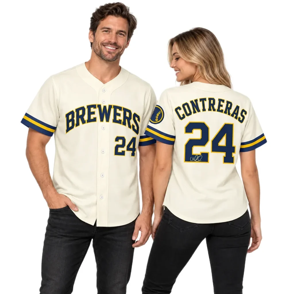 Milwaukee Brewers William Contreras Cream Jersey – Home Crowd Fan Style