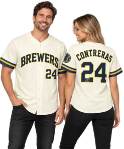 Milwaukee Brewers William Contreras Cream Jersey – alternate view 2