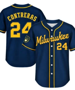 Milwaukee Brewers William Contreras Navy Alternate Jersey