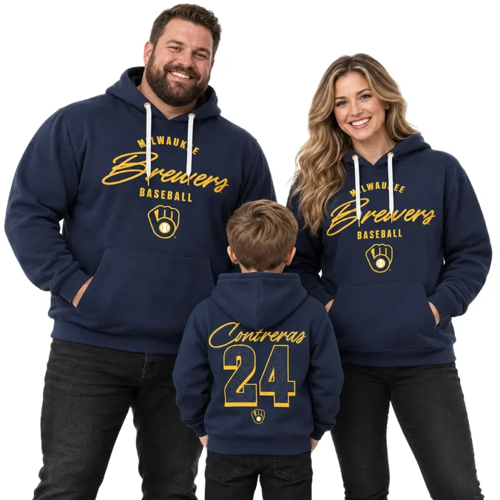Milwaukee Brewers William Contreras Navy Hoodie – Cozy Fan Hoodie