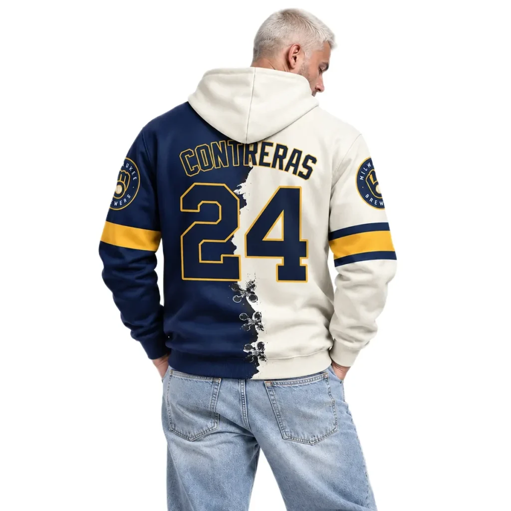 Milwaukee Brewers William Contreras Navy Hoodie – Everyday Fan Hoodie