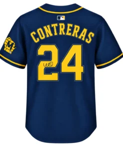 Milwaukee Brewers William Contreras Navy Jersey – back view