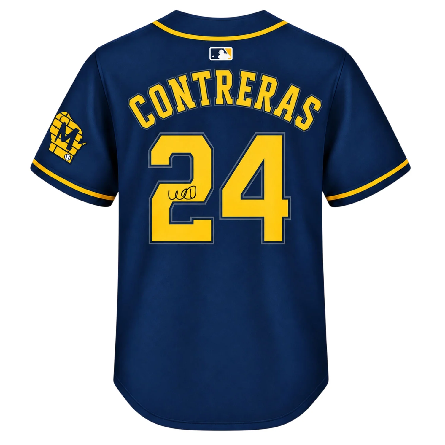 Milwaukee Brewers William Contreras Navy Jersey – back view
