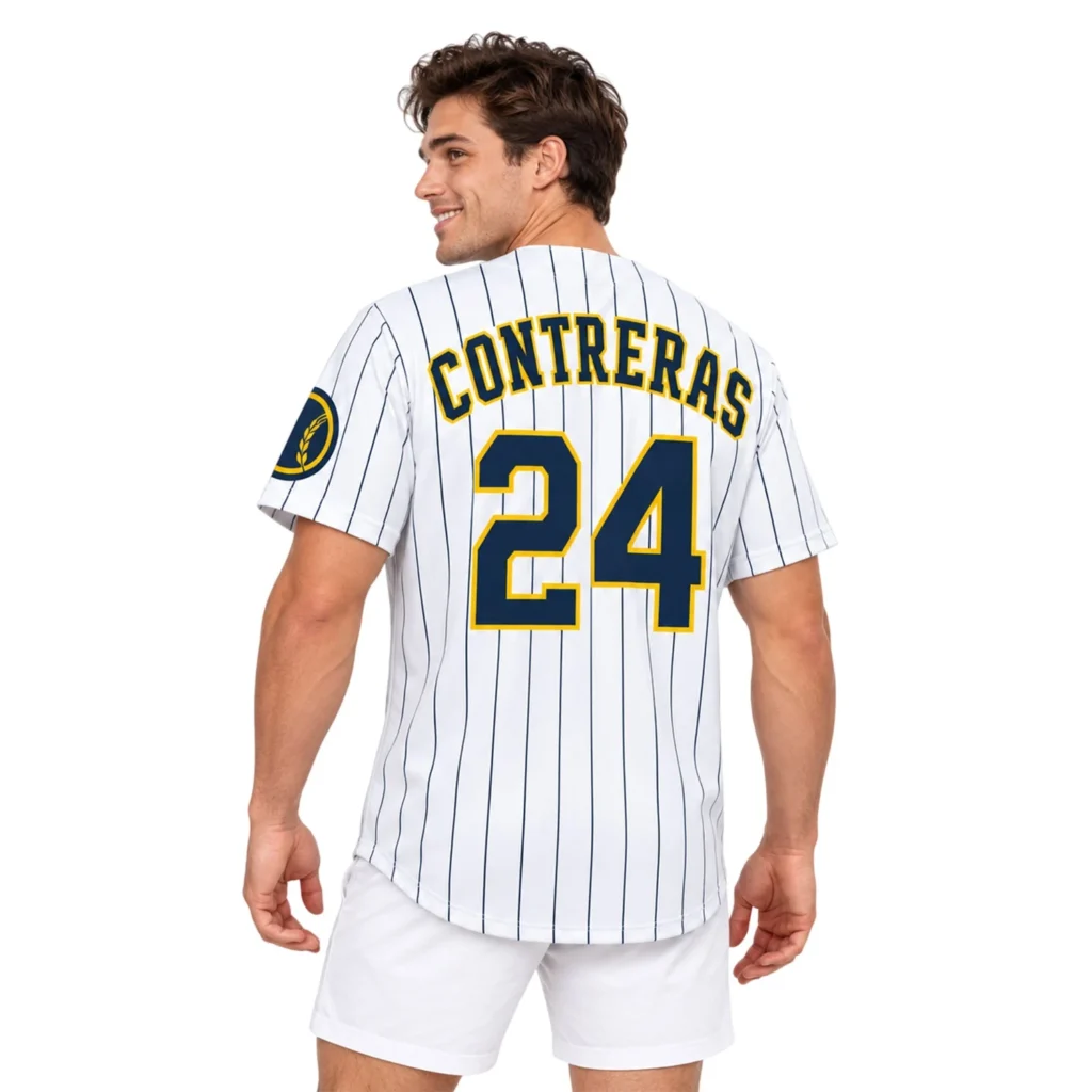 Milwaukee Brewers William Contreras White Pinstripe Jersey – Stadium Ready Fan Style