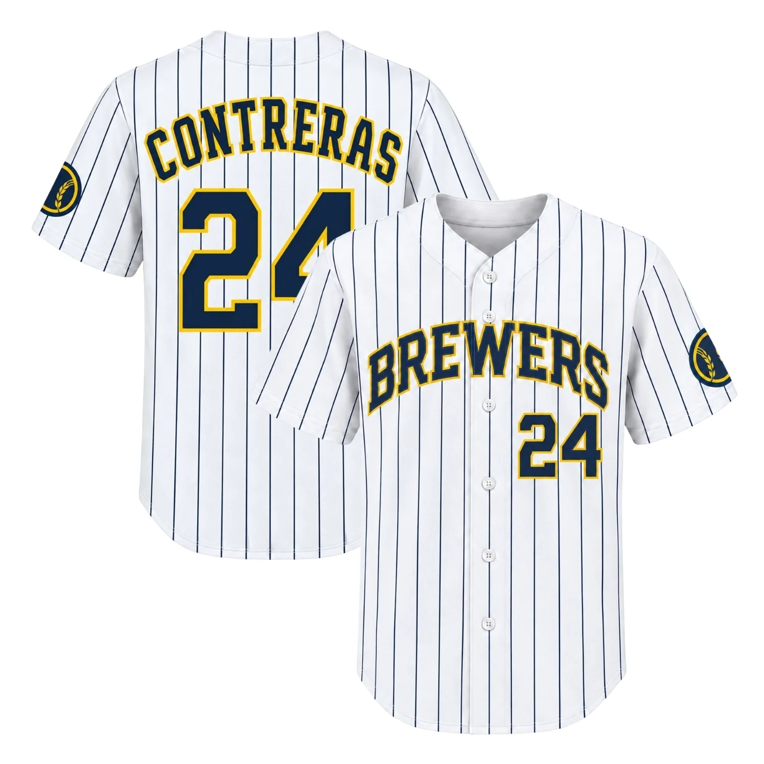 Milwaukee Brewers William Contreras White Pinstripe Jersey