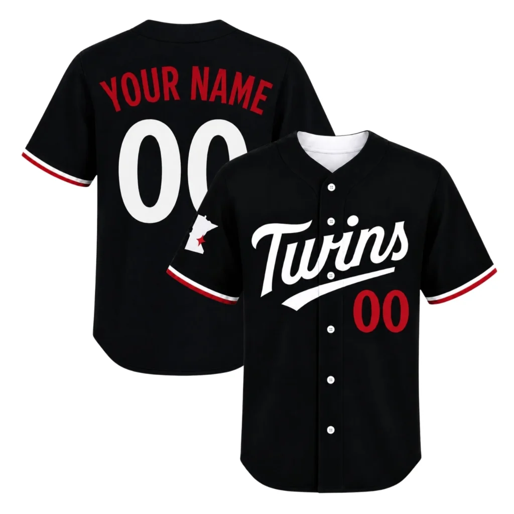 Minnesota Twins Black Custom Jersey – Custom Name & Number Edition