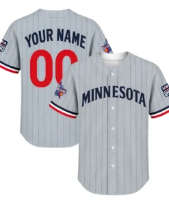 Minnesota Twins Gray Custom Jersey