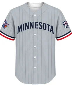 Minnesota Twins Gray Custom Jersey – front view
