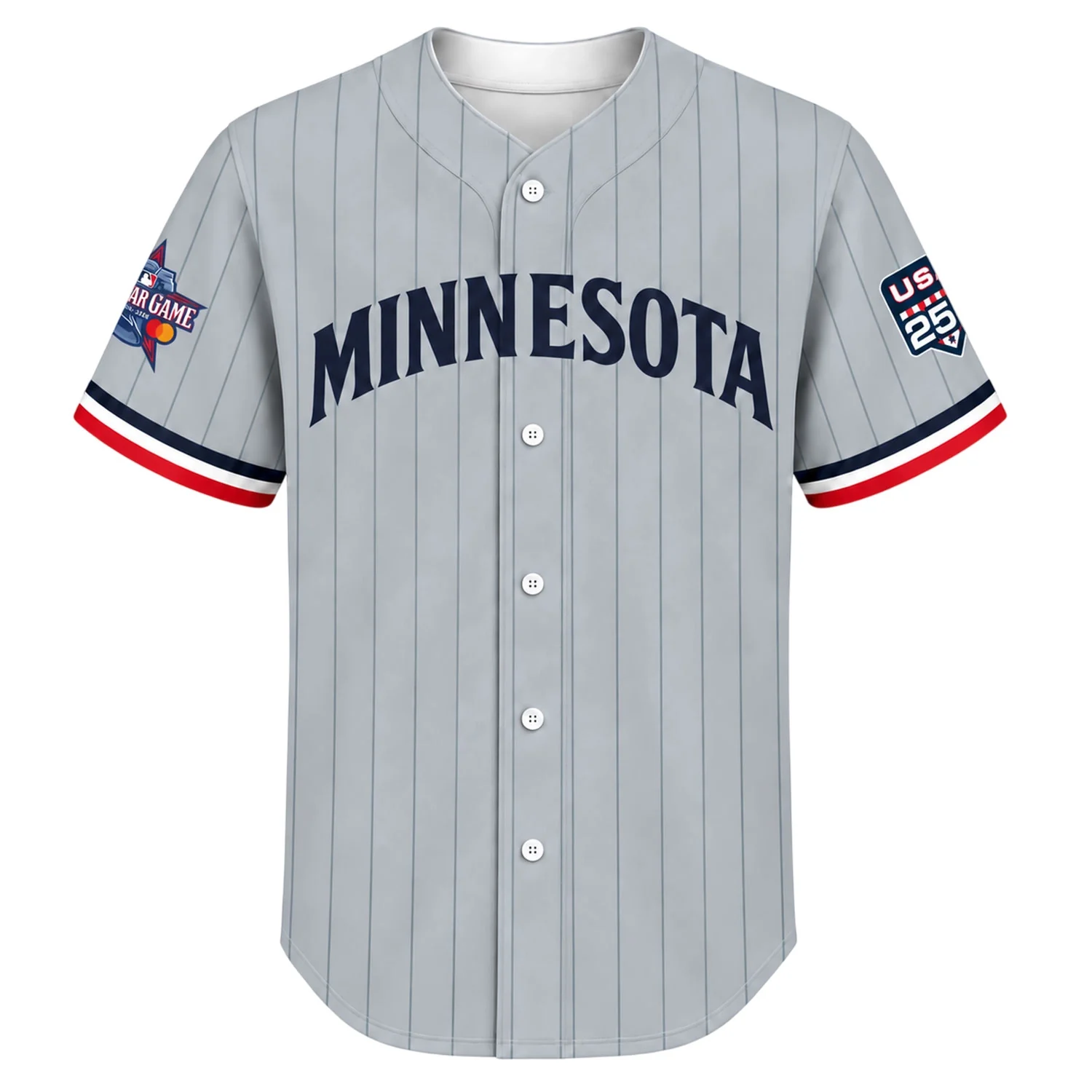 Minnesota Twins Gray Custom Jersey – front view