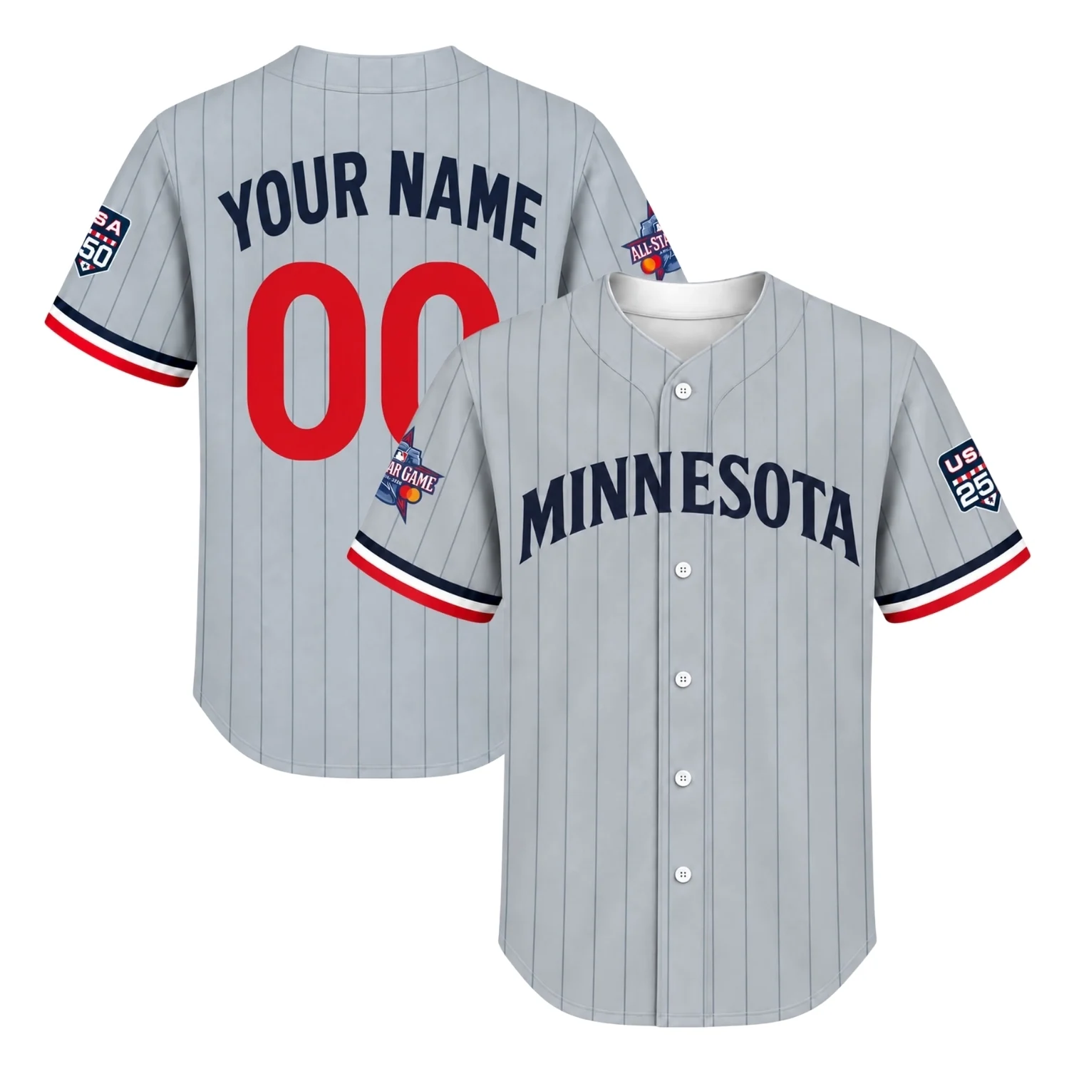 Minnesota Twins Gray Custom Jersey