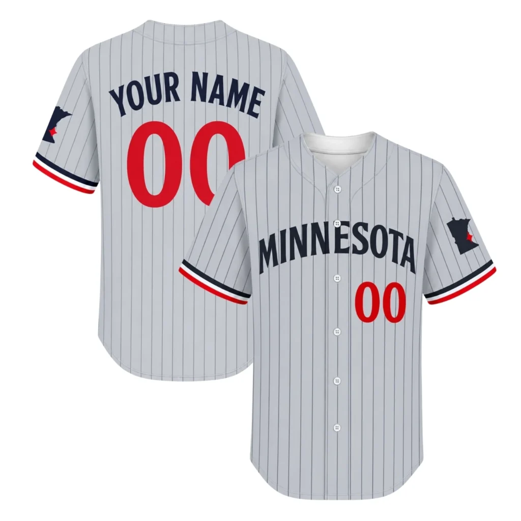 Minnesota Twins Gray Pinstripe Custom Jersey – Game Day Fan Jersey