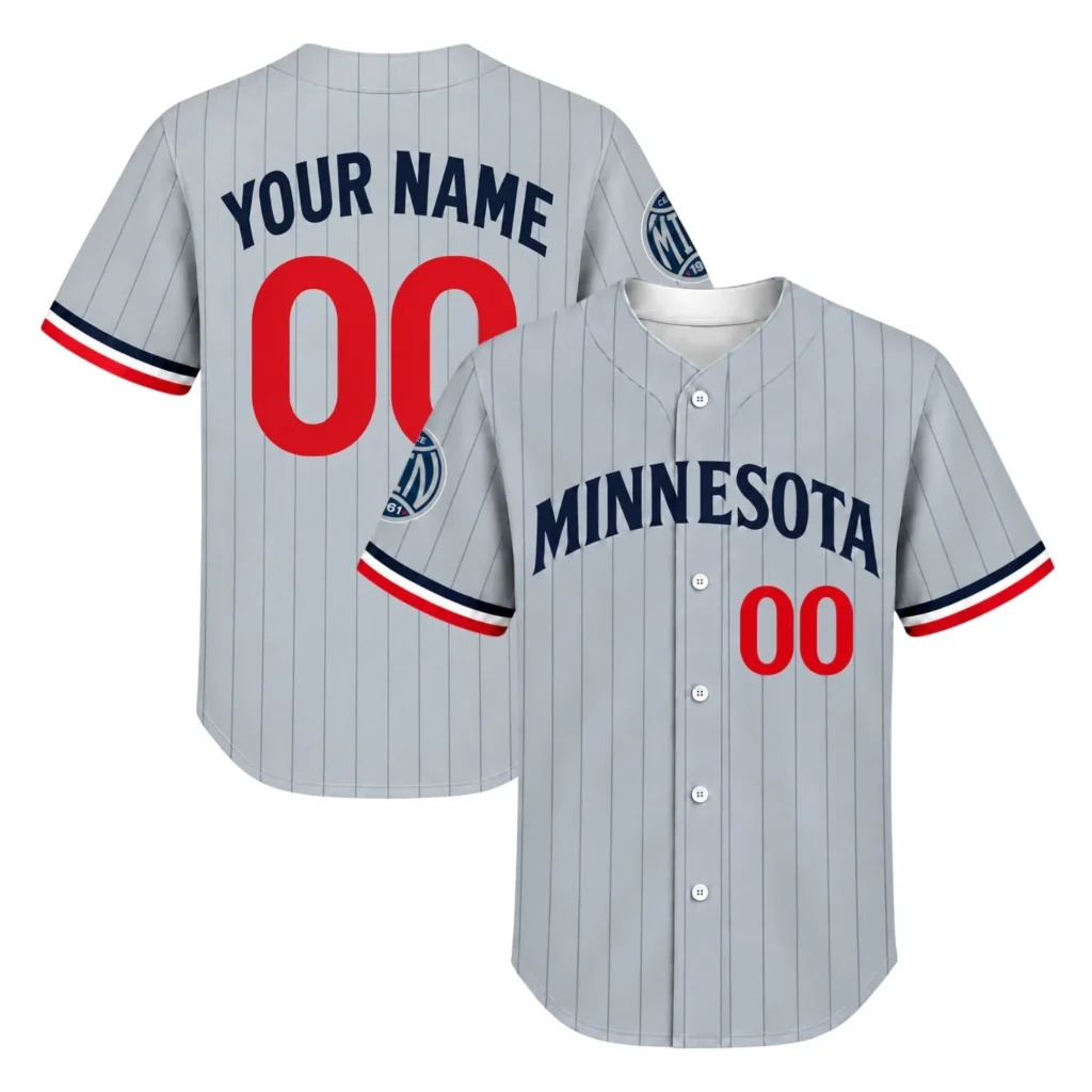Minnesota Twins Gray Pinstripe Jersey – Home Crowd Fan Style