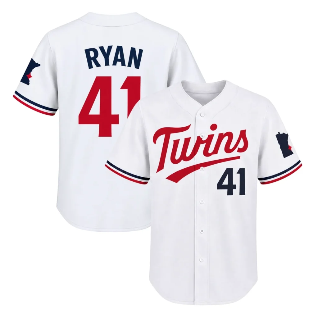 Minnesota Twins Joe Ryan White Home Jersey – Name & Number Fan Jersey