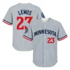 Minnesota Twins Royce Lewis Gray Road Pinstripe Jersey