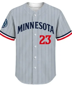 Minnesota Twins Royce Lewis Gray Road Pinstripe Jersey – front view