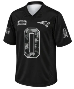 New England Patriots Christian Gonzalez Black Salute Jersey – front view