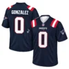 New England Patriots Christian Gonzalez Navy Jersey