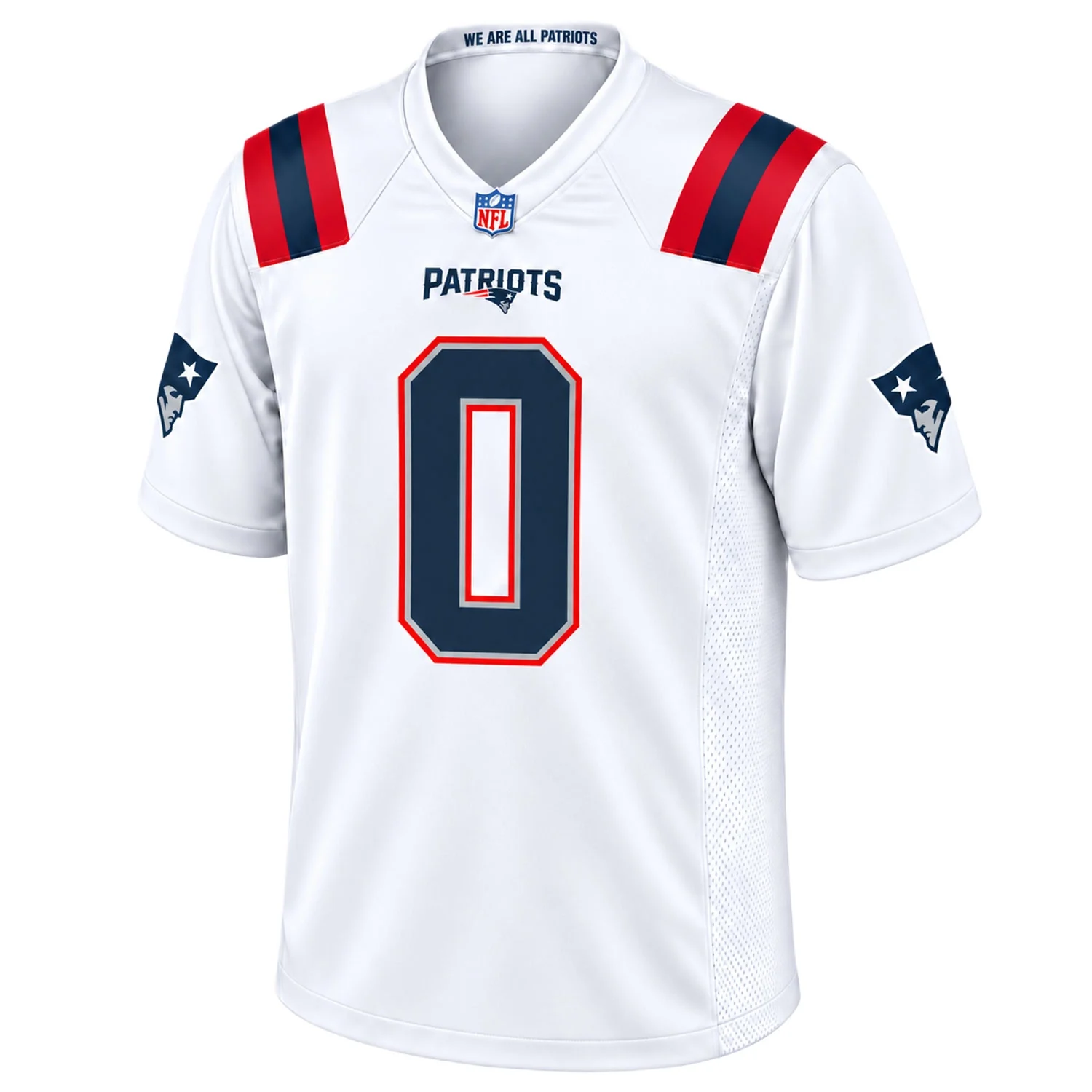 New England Patriots Christian Gonzalez White Jersey – front view