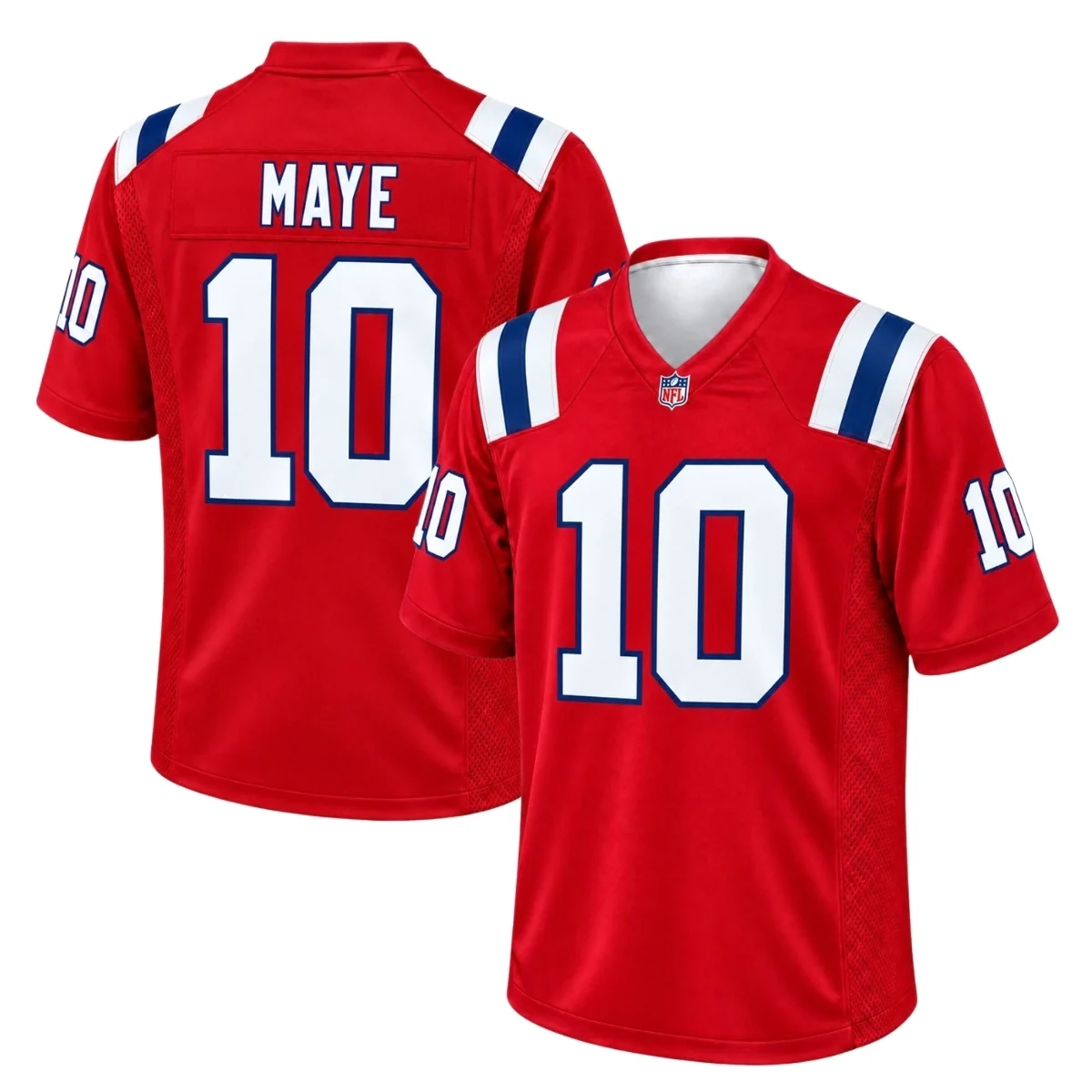 New England Patriots Drake Maye Red Alternate Jersey