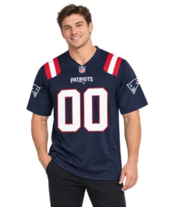 New England Patriots Navy Custom Jersey – model view