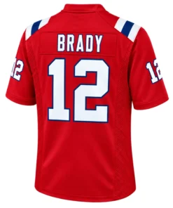 New England Patriots Tom Brady Red Alternate Jersey – back view