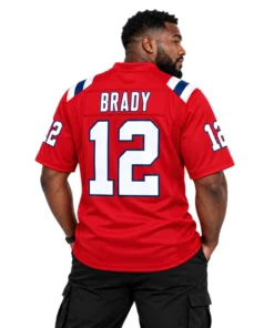 New England Patriots Tom Brady Red Alternate Jersey – model view
