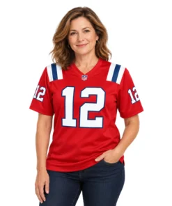 New England Patriots Tom Brady Red Alternate Jersey – alternate view 2