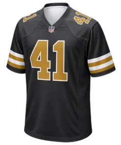 New Orleans Saints Alvin Kamara Black Alternate Jersey – front view