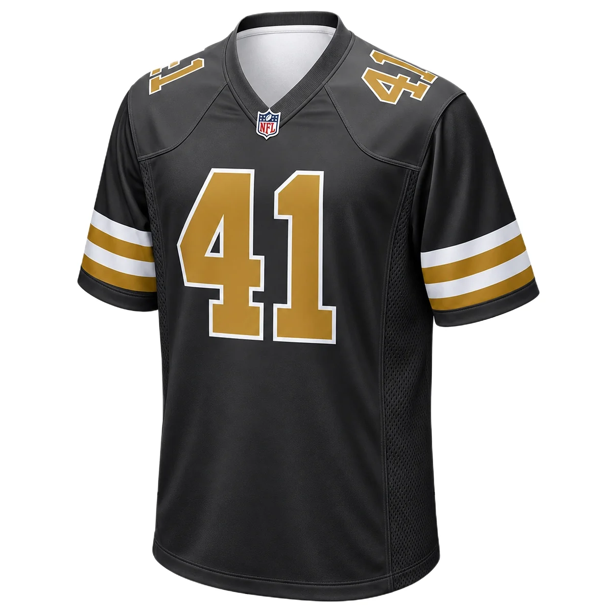 New Orleans Saints Alvin Kamara Black Alternate Jersey – front view
