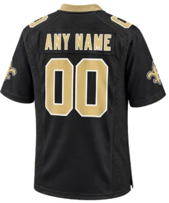 New Orleans Saints Black Custom Jersey – back view