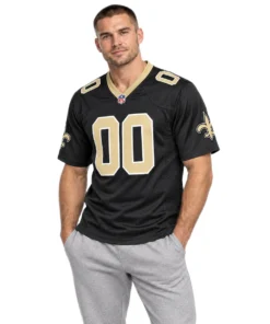 New Orleans Saints Black Custom Jersey – alternate view 2
