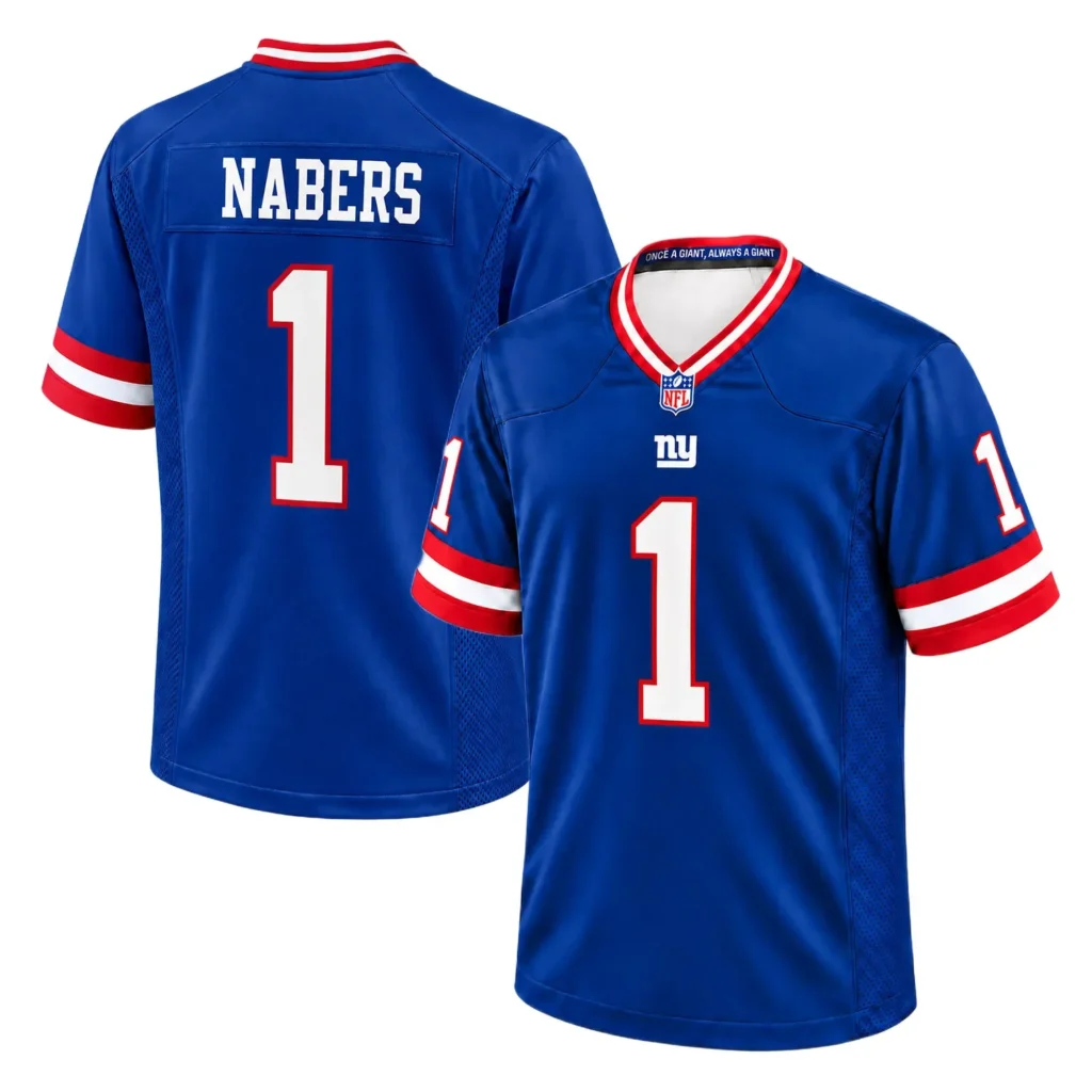 New York Giants Malik Nabers Blue Jersey – Custom Name & Number Edition