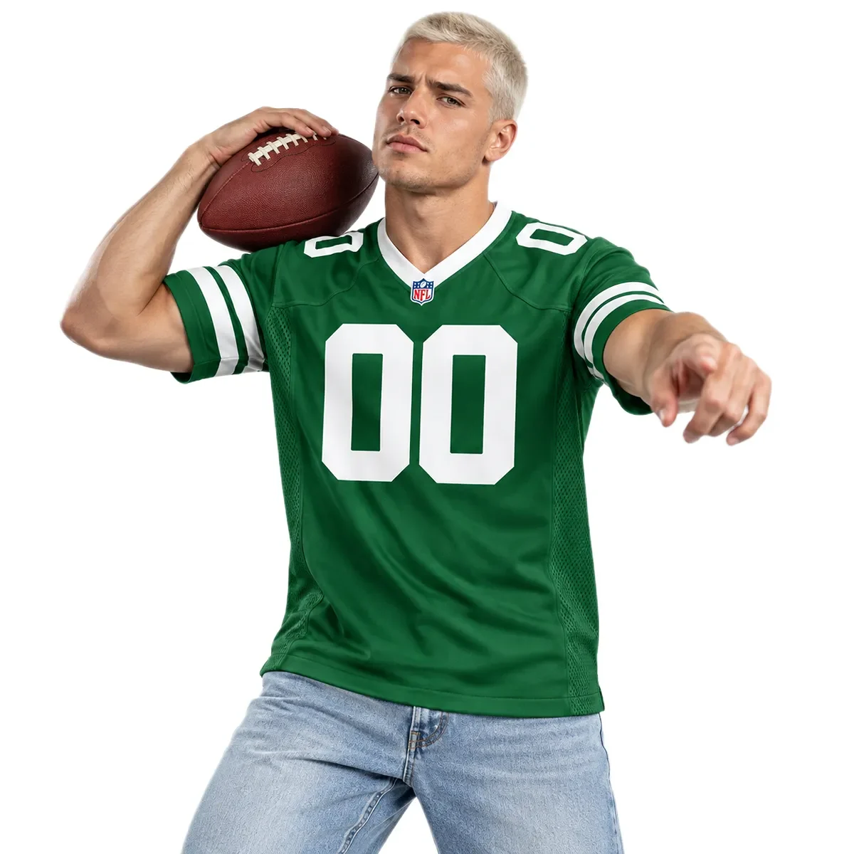 New York Jets Home Custom Jersey – front view