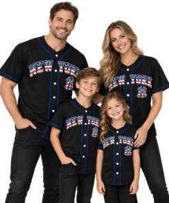 New York Yankees Black Custom Jersey – family view