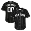 New York Yankees Black Pinstripe Custom Jersey