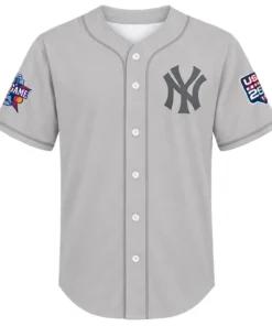 New York Yankees Grey Custom Jersey – front view