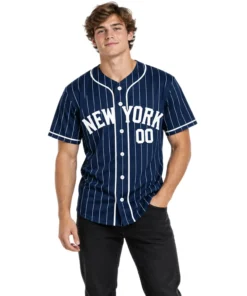 New York Yankees Pinstripe Pinstripe Custom Jersey – model view