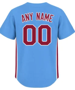 Philadelphia Phillies Light Blue Alternate Custom Jersey – back view