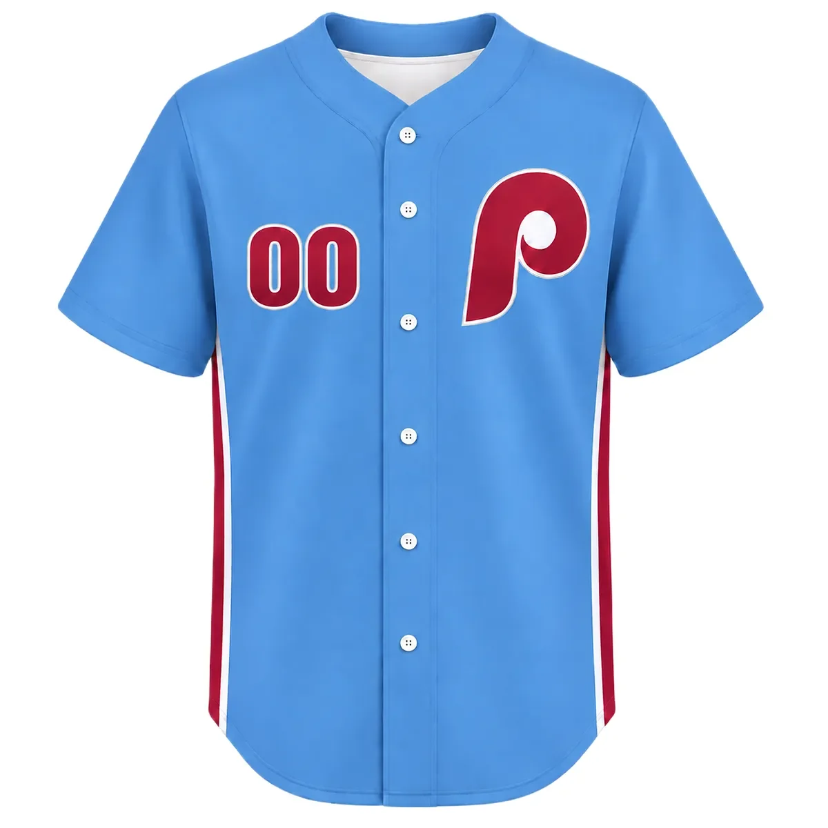 Philadelphia Phillies Light Blue Alternate Custom Jersey – front view