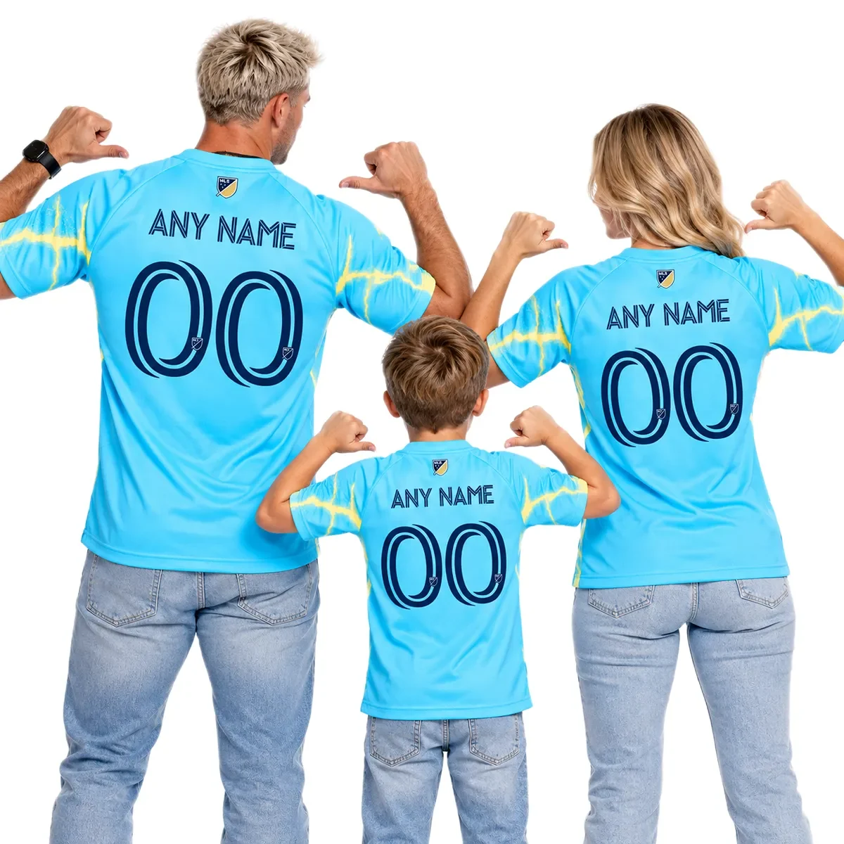 Philadelphia Union Blue Away Custom Jersey – family view